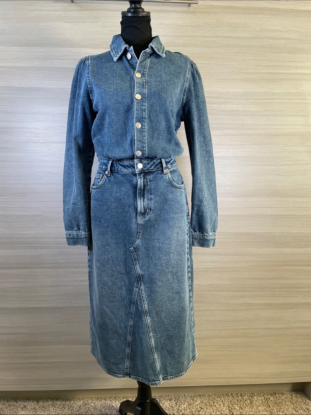 Rails Country Cowgirl Beverly Denim Midi Shirt Dress Size Small